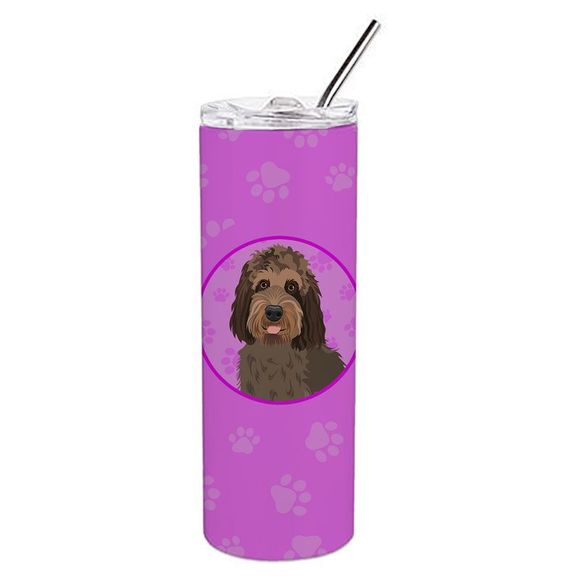 Doodle Tricolor #3 Stainless Steel 20 oz Skinny Tumbler, Pink - Picture 1 of 4